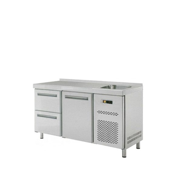Stôl chladiaci s drezom, 1 x dvere, 2 x zásuvka | RT-2D-1D2Z-S