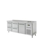 Stôl chladiaci s drezom, 1 x dvere, 4 x zásuvka | RT-3D-1D4Z-S