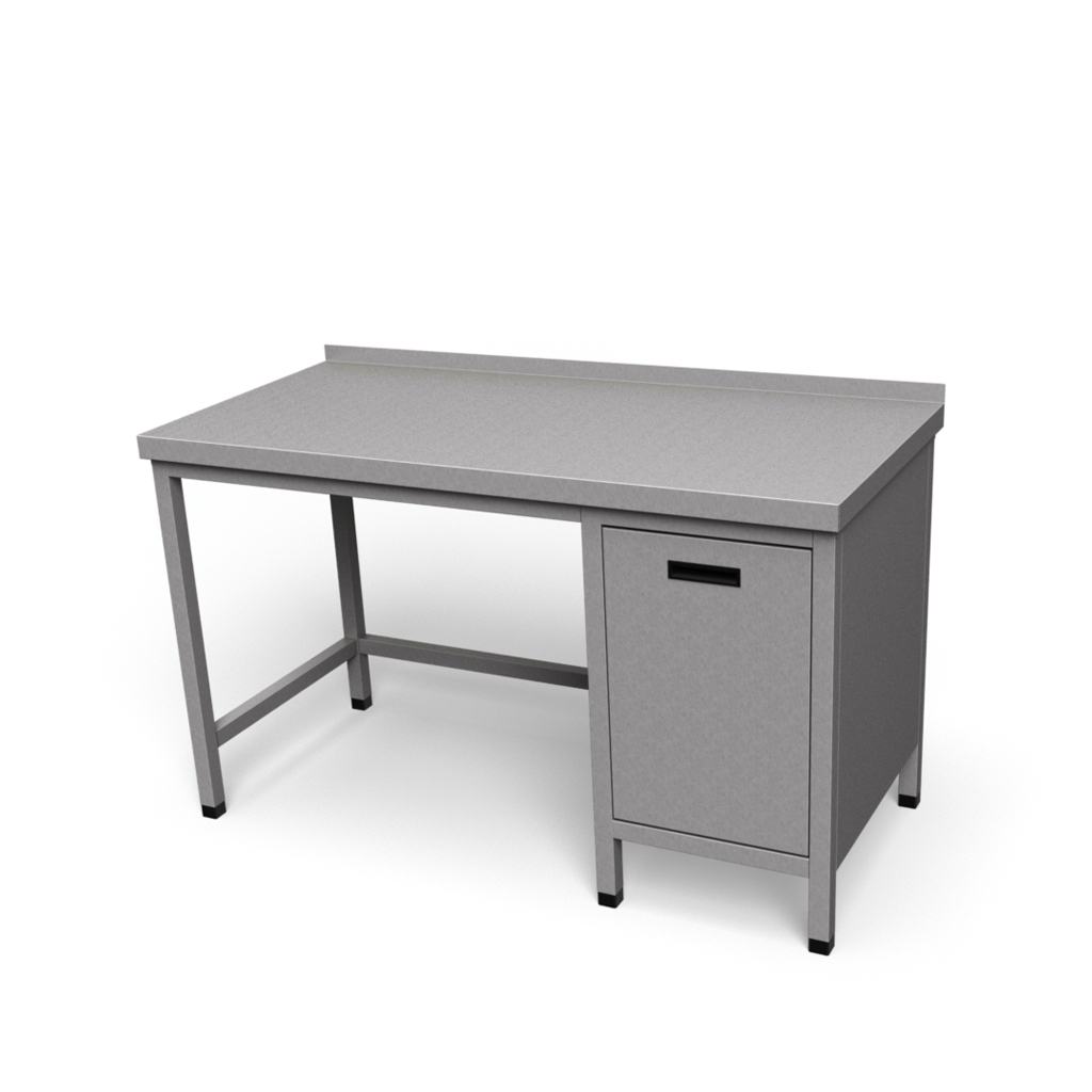 Nerezový praacovný stôl s výklopným košom | SD-5