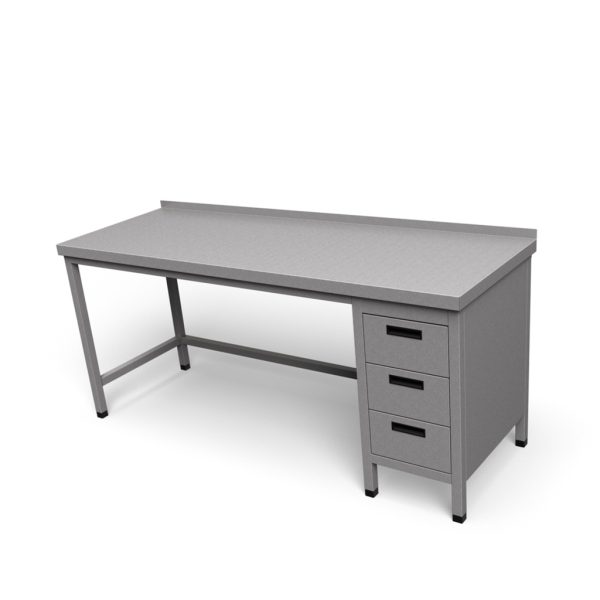 Nerezový pracovný stôl so zásuvkami | ZSV-1