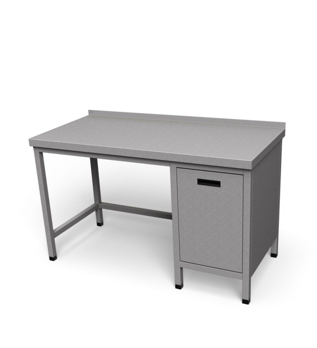Nerezový praacovný stôl s výklopným košom | SD-5