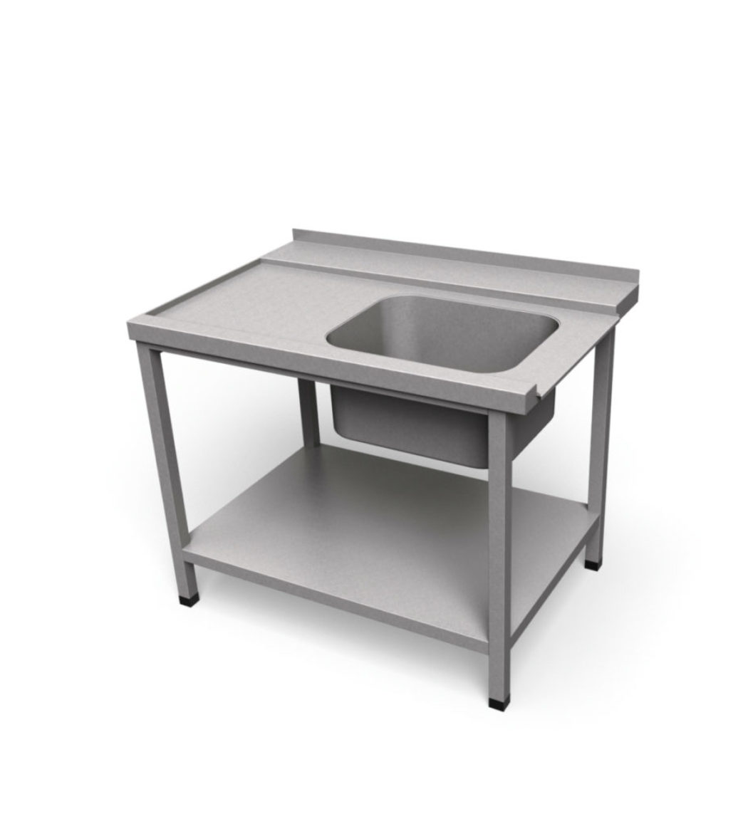 Nerezový predumývací stôl k umývačke riadu s policou | VS-1 P