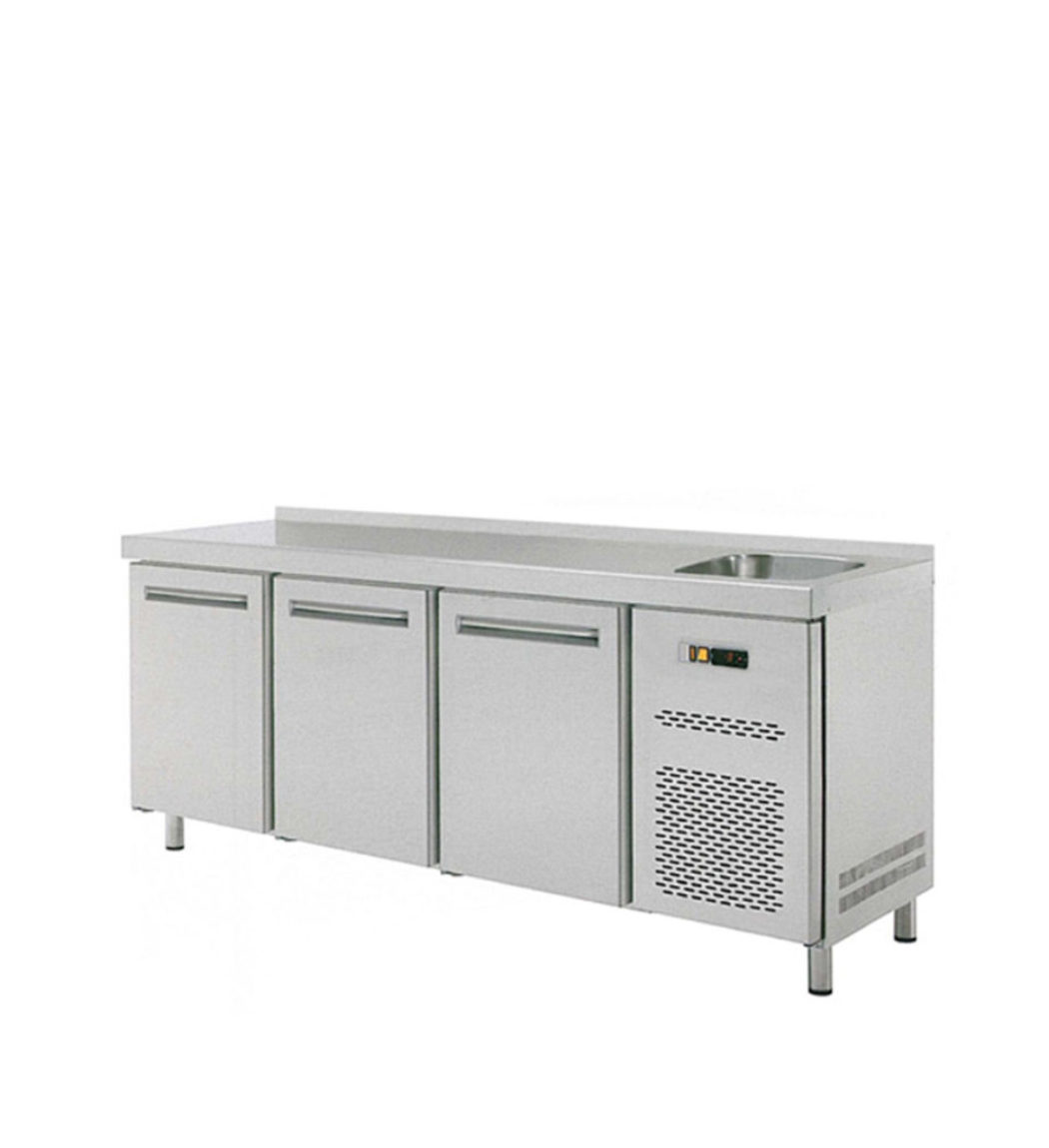 Stôl chladiaci s drezom, 3 x dvere | RT-3D-S